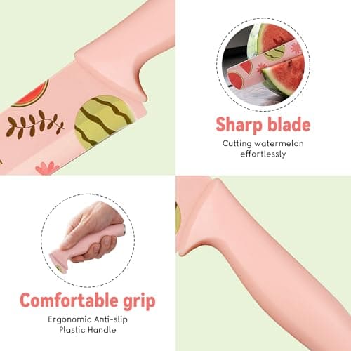 Tingling Watermelon Knife Sharp Cutting Slicer: 8.6 inch Watermelon Cutter for Melon, Cantaloupe, Pineapple - High Carbon Steel Fruit Knife - Thumbnail 4