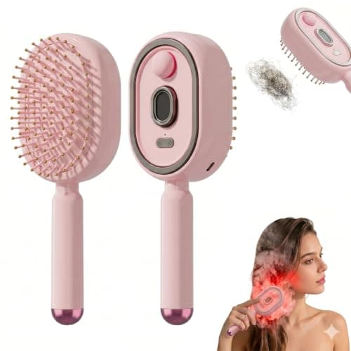 Neliangia Electric Spray Air Cushion Massage Comb, 5 in 1 Rechargeable Hair Brush for Scalp Massage, Detangling, Straightening, Curling, Professional Salon Hair Care Tool - Image 1