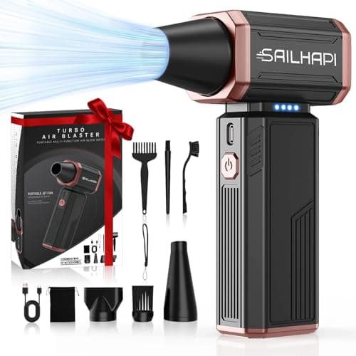 SAILHAPI Electric Air Duster, 300000RPM High-Speed Cordless Blower for Barber with Variable Speed & Brushless Motor, Portable Mini Blower for Keyboard, PC, Computer, Replaces Canned Air, Gifts for Men - Image 1
