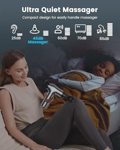 AYURA Massage Gun Deep Tissue, Muscle Massager Gun for Pain Relief, Percussion Massage Gun with 30 Speeds & 6 Heads, Portable Handheld Back Massage Gun for Athlets Men Women (Grey) - Thumbnail 6