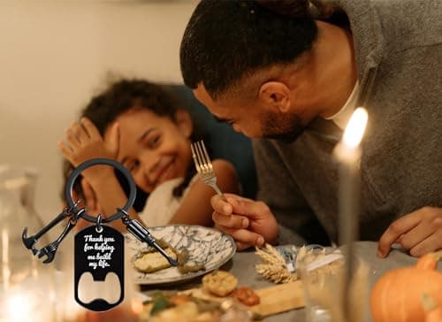 Ediseng Personalized Dad Gifts from Daughter Wife Son,Funny Father Day Gifts,Cool Dad Birthday Gifts,One Piece Keychain with Bottle Opener,Hammer,Screwdriver and Wrench (black) - Thumbnail 5