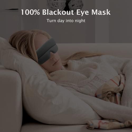 Silk Sleep Mask, Ultra Comfort Sleep Eye Mask for Side Sleeper, Memory Foam Eye Cups for Women and Men, Light Blocking Design Night Blindfold for Sleeping, Travel and Relaxation, Gray - Thumbnail 2