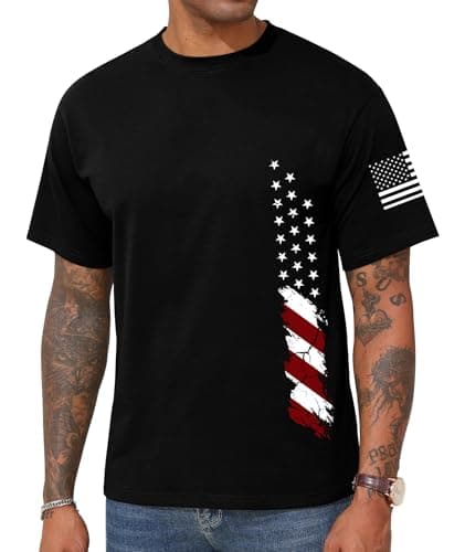 KESIHAN American Flag Shirt Men's Freedom Shirt Patriots Punisher Shirt Mens Graphic True Classic Tees - Image 1