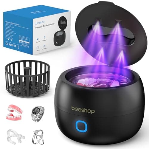 BEESHOP Professional Ultrasonic Cleaner – 45kHz Jewelry Cleaning Pod, Ultrasonic Cleaner for All Jewelry, Eyeglasses, Watches, Dentures, Retainers & More(Black) - Image 1