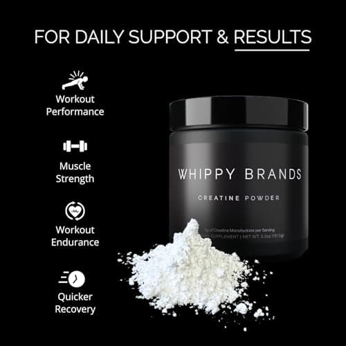 Whippy Brands Creatine Powder | 5g Creatine Monohydrate per Serving | Muscle Strength & Recovery | 30 Servings (Unflavored) - Thumbnail 5