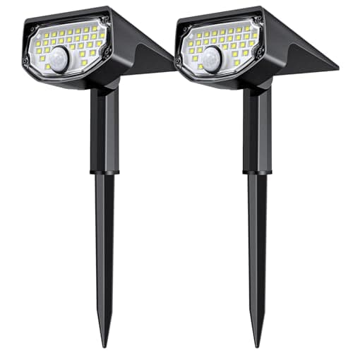 AloftSun Solar Motion Sensor Outdoor Lights,Waterproof Motion Sensor Spot Lights- 30 LED/3 Modes Solar Powered Spotlights,Landscape Lighting for Yard and Garden, Cool White,2 Pack - Image 1