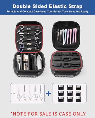 Krypthos Hard Travel Case for Hair Clippers & Hair Cutting Barber Supplies, Portable Clipper Storage Holder Organizer, Trimmer Storage Case for Barbers Supplies, Hair Cutting Razor Guard Grooming Kits - Thumbnail 2