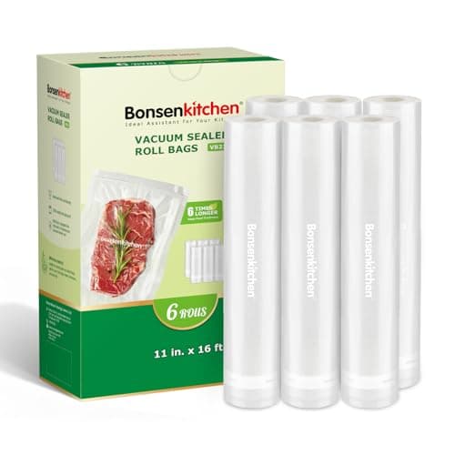 [2025 Upgraded] Bonsenkitchen 6 Rolls 11" x 16' Vacuum Sealer Bags for Food with a Color Box, Easy to Store, Commercial Grade, BPA Free, Great for Food Storage or Sous Vide, VB21 - Image 1