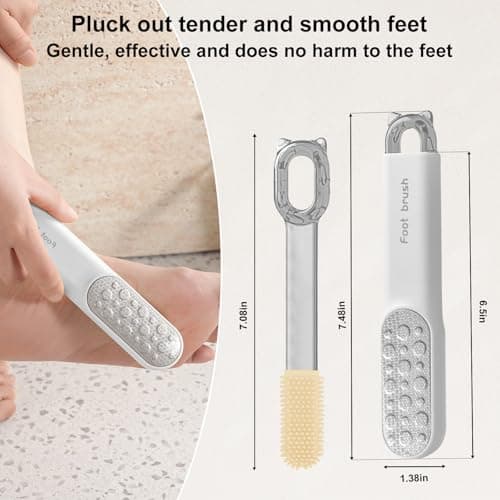 VISDOLL Double-Sided Stainless Steel Foot File, Foot Callus Remover & Foot Scrubber, Professional At-Home Pedicure Tool for Dry & Wet Feet, Hard Skin & Corn Remover, White (Home Salon Use) - Thumbnail 3