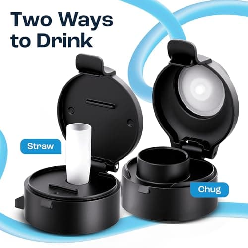 AQUAFIT 1 Gallon Water Bottle with Time Marker - Straw & Chug Lid - BPA Free Gym Water Bottle with Straw - Big Gallon Jug (Clarity, 128 oz - 2 Lids) - Thumbnail 3