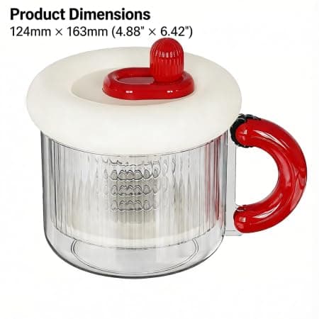 Yogurt Strainer & Greek Yogurt Maker, 10-Minute Fast Press Filtration, 225-Mesh Fine Filter with 6 Replacements, Built-in Timer, BPA-Free Food-Grade, 300g/10.58oz Capacity - Thumbnail 2
