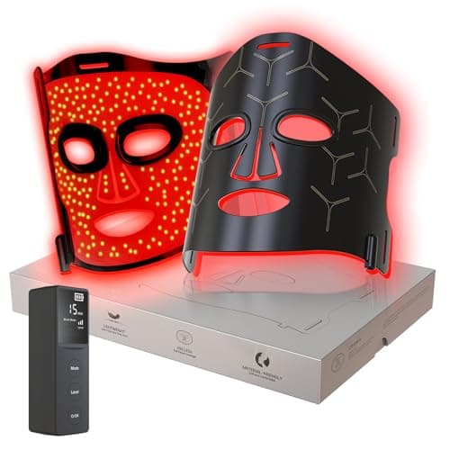Infrared Red Light Therapy Mask: High Energy Skincare Device for Glowing Skin – Ultra-Thin 1.8mm 4.6oz, 830nm 633nm 590nm, Cordless Red Light Therapy for Face Luxury Gift - Generation II Updated