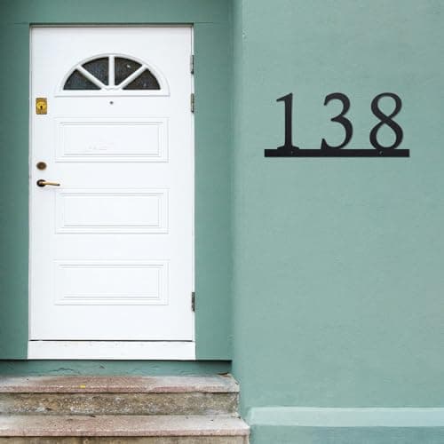 Personalized Metal House Number Sign: Modern House Numbers for Outside, Custom Metal Address Signs for Houses, Large Number Address Plaque with Floating Screw Kit - Thumbnail 6