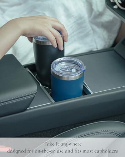 UIRZOTN Travel Coffee Tumbler 20oz, Leakproof Travel Coffee Mug with Dual Lids and Straw, Stainless Steel Double Wall Vacuum Insulated Tumbler for Hot/Iced Drinks (Army Green, Textured Matte) - Thumbnail 5