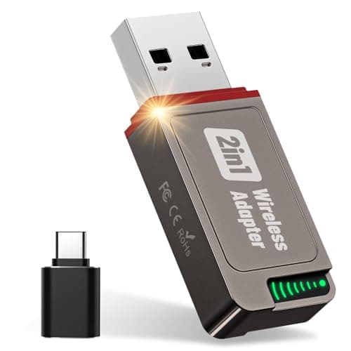 YUHUO 2in1 Wireless Carplay Adapter,2025 Upgrade Mini USB Design for Car Play&Android Auto,Easy Use Fast Stable Connection for iPhone (Grey-Brown)