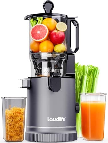Laudlife Cold Press Juicer with 5.9" Wide Feed Chute, Integrated 100oz Capacity Hopper & Strainer Design, Easy Clean & BPA Free, Slow Masticating Juicer Machines for Whole Fruits Vegetables - Image 1
