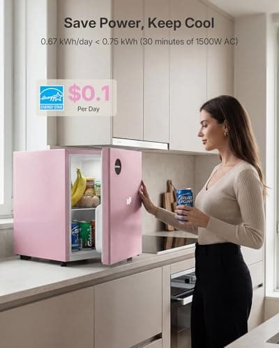 Upstreman 1.5 Cu.Ft All-Refrigerator Mini Fridge, Single Door Small Refrigerator, Dorm Fridge with 7 Adjustable Thermostat, Compact Refrigerator for Office, Bedroom or Dorm, Pink-CR16 - Thumbnail 3