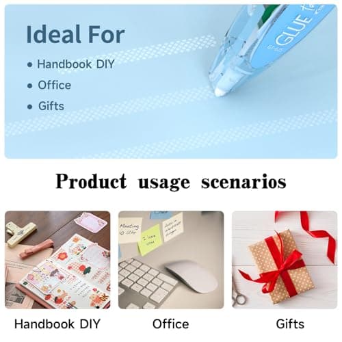CHANGLi 8pack Refillable Glue Tape for Scrapbook, 16FT*1/5 Inch Double Sided Tape for Crafts, Scrapbooking Supplies, Replacement Glue Tapes, Reusable Glue Tape for Gift Wrapping, Photo - Thumbnail 2