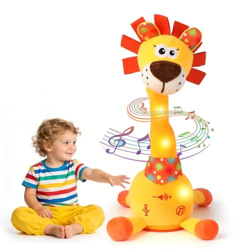 FATIRO Dancing Talking Lion Plush Toy, Lion Stuffed Animal Interactive Toy, Repeating What You Say, Singing 10 Children's Song, Glow & Melody Lion Plush Toy for Toddlers 1-3 Years Old (Lion) - Image 1