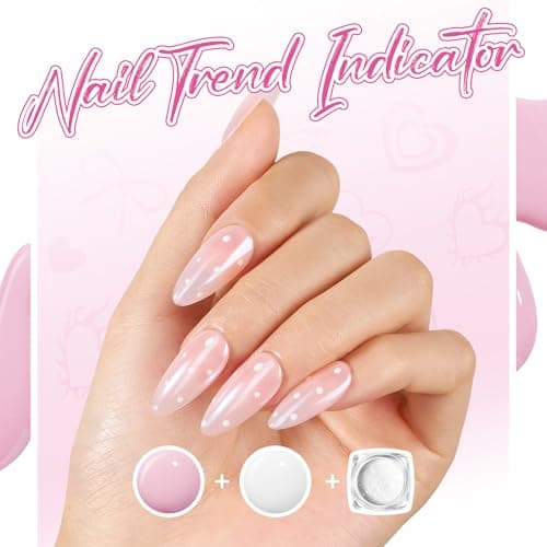 modelones Silver Cat Eye Gel Nail Polish Kit Jelly Pink White Sheer Nude French Gel Polish Set, Magnet Tools Pearl Chrome Powder Flatback Rhinestones Pearls, 4 Colors Gel Mini Salon Gift for Women - Thumbnail 3