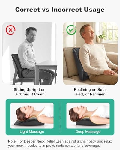 Snailax Cordless Shiatsu Neck Massager with Heat & Vibration, Back Neck Shoulder Massager for Pain Relief Deep Tissue, 4D Kneading Back Massage Pillow, Rechargeable Portable Massage - Thumbnail 4