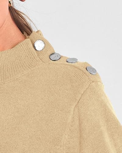 KIRUNDO Fall Sweaters for Women 2026 Striped Turtleneck Ribbed Knit Sweater Trendy Pullover Jumper Winter Fashion Clothing(X-Large, B-Apricot, x_l) - Thumbnail 6