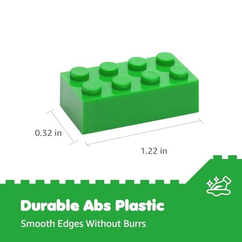 Lekebaby Classic Building Bricks, 200 Piece 2x4 Building Blocks STEM Creative Building Toys Compatible with All Major Brands, Educational Toy for Boys Girls 6 Years Old and Up(2x4 Green) - Thumbnail 4
