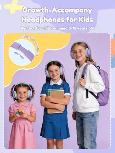Acer Kids Headphones Wired for School - Over Ear Design, 85/94dB Safe Volume Limit, 3.5mm Jack Foldable Headphones for Toddler Boys Girls Classroom Yoto Player Chromebook Travel Purple Green - Thumbnail 6