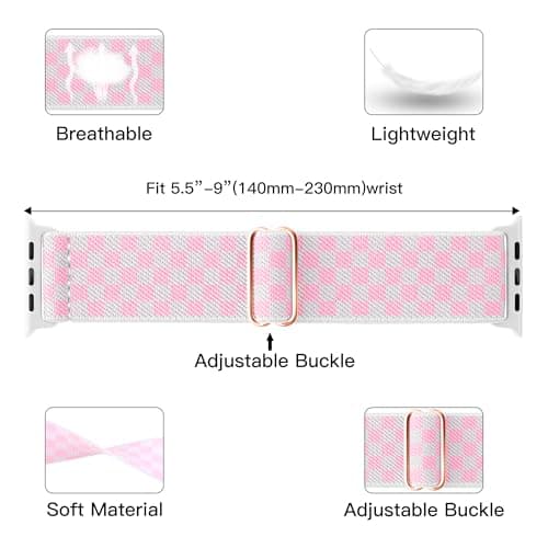 MITERV 6 Pack Stretchy Solo Loop Compatible with Apple Watch Band 38mm 40mm 41mm 42mm 44mm 45mm 49mm Women Men,Soft Nylon Elastic Braided Strap Wristband for iWatch Series Ultra 9 8 7 6 5 4 3 2 1 SE - Thumbnail 4
