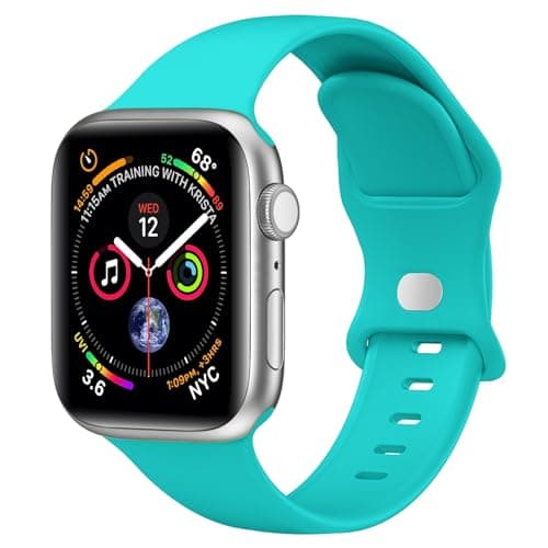 Sport Band Compatible with Apple Watch Bands 40mm 38mm 41mm 42mm 44mm 45mm 49mm for Women Men,Soft Silicone Waterproof Replacement Strap for Apple Watch Series 11 10 9 8 7 6 5 4 Ultra 3 2 1 SE - Image 1