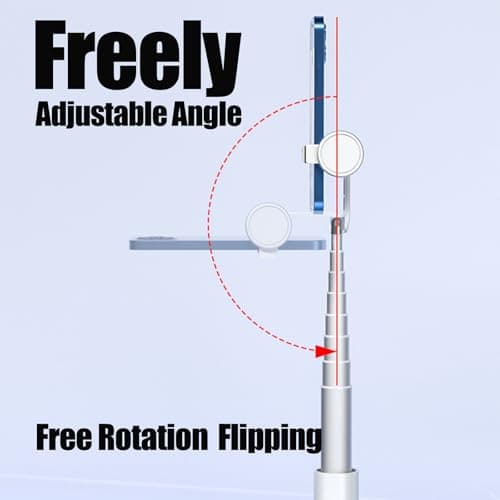 Selfie Stick Tripod Portable Extendable Cell Phone Stand with Detachable Mini Ring Light Phone Tripod Stand with Bluetooth Remote for iPhone Android for Vlogging/Travel/Live Streaming (White) - Thumbnail 5