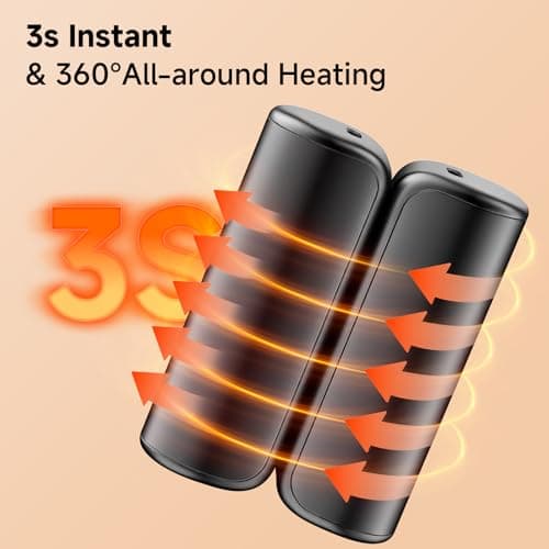 Hand Warmers Rechargeable 2 Pack, Magnetic Electric Hand Warmer 3 Settings Portable Pocket Heater 360°Heating, Gifts for Men Women Camping,Hunting,Golf,Travel Essentials (Black) - Thumbnail 6
