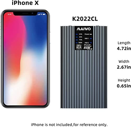 MAIWO NVMe SATA Duplicator Enclosure, M.2 SSD to USB 10Gbps Dual Bay Cloner Enclosure, Support Offline Clone Copy Function (K2022CL) - Thumbnail 6