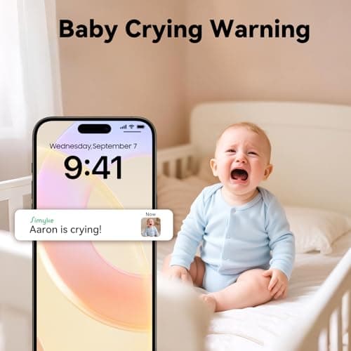 Smart AI Baby Monitor,1080P Baby Room Camera, APP,AI Detection,Cry Monitor,Lullabies,Night Vision,VOX,Two-Way Audio,Cloud & SD Card Storage,Wall Mount,Temperature Sensor,Support Smart Watch - Thumbnail 6