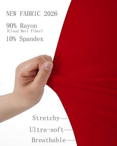 Abardsion Women's Baby Tees Slim Fit Crew Neck Short Sleeve Crop Tops - Basic Y2K T Shirts for Summer Daily Wear & Workout Bright Red Large - Thumbnail 6
