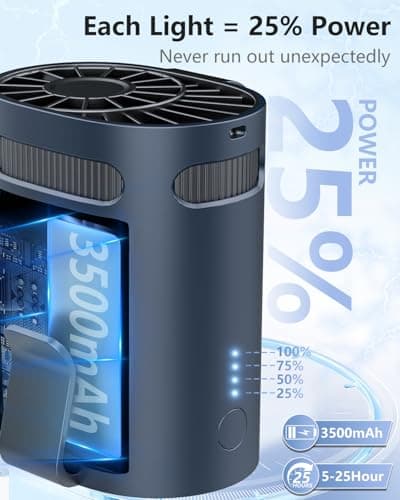 Waist Fan Clip on Cold Air-Mini Lightweight Portable Fan Rechargeable Battery Powered,Small Personal Wearable Shirt Belt Hard Hat Hip Back Body Fans,Cooling Hanging Neck Cooler Ac for Men Women Kids - Thumbnail 6