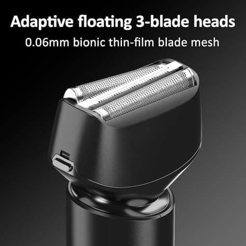 Electric Razor for Men with Floating Dual Blade Head, Rechargeable Wet & Dry Electric Razor, USB-C Cordless Mens Shaver with Travel Lock for Face Grooming - Thumbnail 2