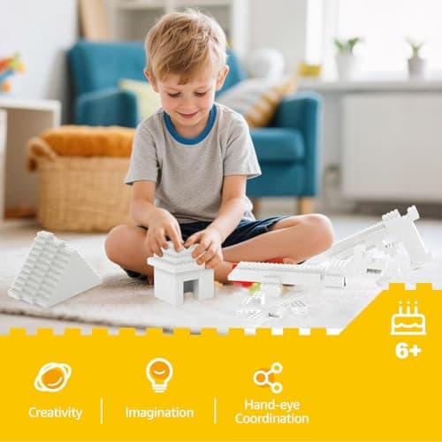 Lekebaby Classic Building Bricks, 100 Piece 2x4 Building Blocks STEM Creative Building Toys Compatible with All Major Brands, Educational Toy for Boys Girls 6 Years Old and Up(2x4 White) - Thumbnail 6