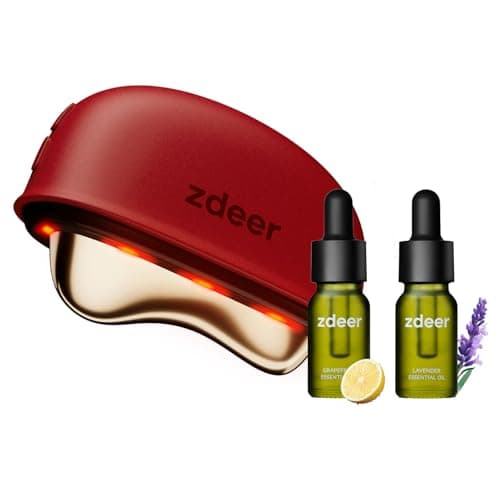 ZDEER GS5 Electric Heated Gua Sha Kit, Red Light Face Massager Tool, Red - Image 1
