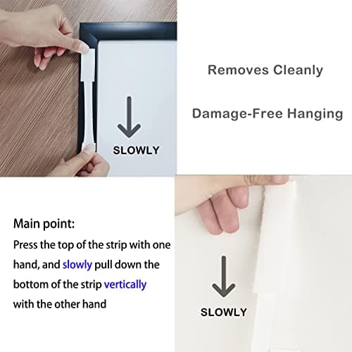 48 Pairs(96 Strips) Small Picture Hanging Strips Heavy Duty, Picture Hanging Kit, Hang Pictures on Wall Without Nails, No Hole Picture Hangers, Removable Adhesive Strips for Frame Hanging - Thumbnail 6