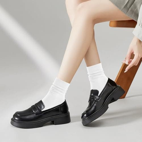 MORECOO Socks for Women - 6 Pairs Cotton Socks Soft Breathable Seamless Toe Non-Slip Crew Socks for Daily Work Casual Wear - Thumbnail 3