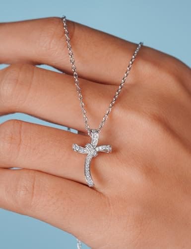 IMOLOVE Moissanite Necklace for Women, 925 Sterling Silver Infinity Pendant, Dainty Jewelry Gift, Sparkling Round Cut Pendant – Shine Bright, Spend Light - Thumbnail 3