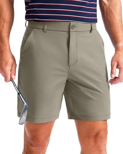 Men's Golf Casual Shorts 7 Inch Inseam with 5 Pockets Lightweight Stretch Waist Dress Work Short Quick Dry Hybrid for Men (Grey Blue, L7, W36) - Image 1