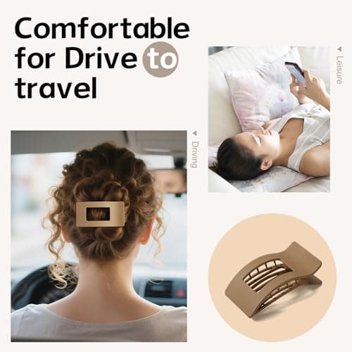 8 Pack French Flat Hair Clips for Women – Large Matte No-Slip Claw clips for Thick & Thin Hair, Strong Hold Styling Barrettes Accessories (Neutral) - Thumbnail 5