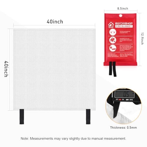 Mondoshop Fire Blanket for Home and Kitchen, 4 Pack, 40" x 40" Coverage - Thumbnail 4