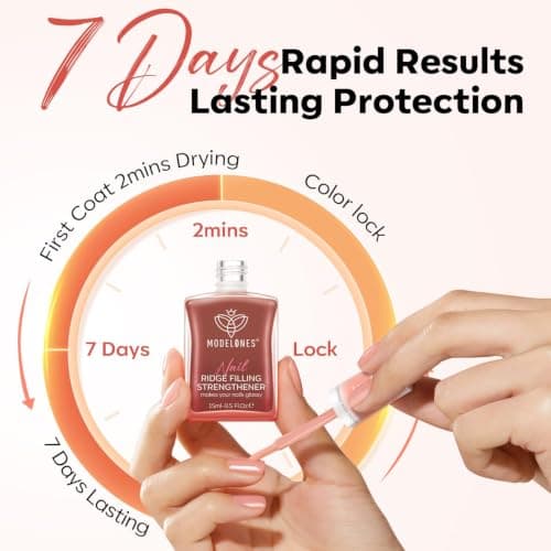 modelones Nail Strengthener and Growth Nail Hardener Nude Nail Polish - Thumbnail 6