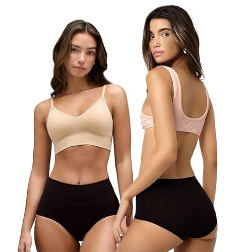 Tuvuye Women's Cotton Underwear High Waisted Full Coverage Soft Landies Panties Breathable Briefs Underpants Stretch 6 Pack (US, Alpha, Medium, Regular, Regular, Multicolor) - Thumbnail 2