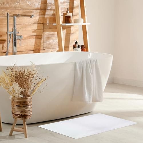 Infinitee Xclusives Premium Cotton Bath Mats for Bathroom – Pack of 2 | 34x22 Inches | Ultra Soft, Super Absorbent, Non-Slip, Machine Washable Mats (White) [Not a Rug] - Thumbnail 6