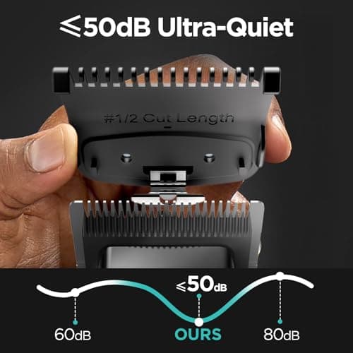 Yineel Hair Clippers for Men, Professional Cordless Clippers & Trimmer Set, Super Quiet, Clippers for Hair Cutting Kit with LED Display, Gift for Men Women Barber Kid - Thumbnail 5
