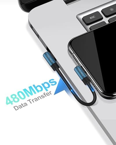 COOLSELL Short USB C to USB C Cable Right Angle 1.6ft 3 Pack, Silicone 60W Fast Charging Cord Type-C Compatible with iPhone 16/15 Samsung Galaxy S23 S22 Google Pixel, iPad for Power Bank/Car/Travel - Thumbnail 4